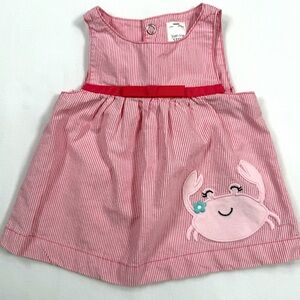 JUST ONE YOU BY CARTER’S Newborn Girls’ Striped‎ Crab Fit & Flare Coastal Dress